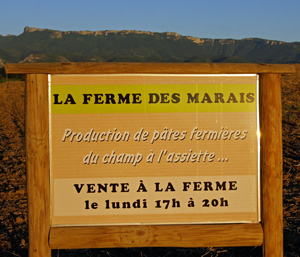 La ferme des Marais - vente à la ferme de pâtes sèches semi complète artisanale entre Valence TGV et Romans-Sur Isère dans la Drôme (Rhône-Alpes)
